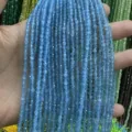 Close-up of 3mm light blue faceted round beads for DIY jewelry making accessories - 3mm (Approx 120 Beads/Strand) / Sky Blue