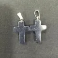 Unique blue sandstone cross pendant with sparkling finish for DIY necklace jewelry making - Blue Sandstone