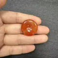 Natural red carnelian agate safety buckle donut pendant 25mm for DIY jewelry making - Red Agate