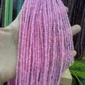 Pink 3mm faceted cat's eye stone beads for DIY jewelry making jewelry accessories - 3mm (Approx 120 Beads/Strand) / Pink