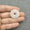 Natural pink rose quartz ping'an kou donut pendant for DIY jewelry crafts 25mm - Rose Quartz