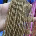 3mm faceted brownish gold cat's eye stone loose beads strand for DIY jewelry necklaces - 3mm (Approx 120 Beads/Strand) / Tan