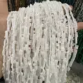 Vente en gros perles à double trou en pierre naturelle blanche 3x5mm pour bijoux DIY - 3x5mm (Environ 130 Pièces/Paquet) / Jade Blanc Naturel