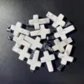 Natural white howlite stone cross pendants for DIY jewelry necklace making charms - Natural White Turquoise