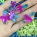 Vibrant gradient pink and blue crystal cross pendant for DIY jewelry making designs - Rose Red Crystal