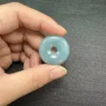 Natural stone peace buckle pendant in light blue-green for DIY jewelry making, 25mm size - Aquamarine