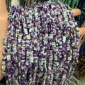 Vente en gros perles de pierre naturelle 3x5mm violet et menthe à deux trous pour bijoux DIY - 3x5mm (Environ 130 Pièces/Paquet) / Turquoise impériale violette