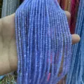 Faceted 3mm light blue round stone loose beads strand for DIY craft jewelry making - 3mm (Approx 120 Beads/Strand) / Light Blue