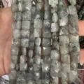 Cuentas de piedra labradorita cuadradas facetadas naturales para accesorios de joyería - Labradorita