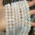 Natürliche weiße facettierte Achat-Steinperlen für DIY-Schmuckherstellung und Basteln - Natürlicher Weißen Achat