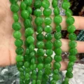 Faceted green natural stone disk beads for DIY handmade jewelry making accessories - 10*10mm*5mm (Approx. 20 Pcs/Strand) / Malaysian Jade