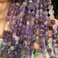 Faceted amethyst stone disk beads for DIY jewelry making purple crystal strands - 10*10mm*5mm (Approx. 20 Pcs/Strand) / Purple Crystal