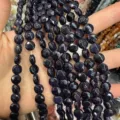 Faceted blue goldstone coin beads for DIY jewelry making accessories - 10*10mm*5mm (Approx. 20 Pcs/Strand) / Blue Sand
