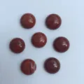Sechs natürliche rote Jaspis-Cabochons in Halbkreisform für DIY-Schmuckherstellung und Bastelarbeiten - 10mm / Roter Jaspis