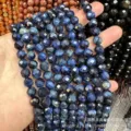 Facettierte dunkelblaue Natursteinperlen für die DIY-Schmuckherstellung basteln - Natürliches Blaues Tigerauge