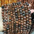 Natürliche facettierte Mahogany Obsidian Rundsteine Stränge für DIY-Schmuckherstellung - Natürlicher Goldener Schwanenstein