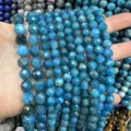 Facettierte natürliche blaue Apatit Kristallperlen für DIY Schmuck - Natürlicher Apatit
