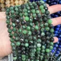 Natürliche grün-schwarze facettierte Rubin-in-Zoisit-Steinperlen für DIY-Schmuck - Natürlicher Rubin in Zoisit