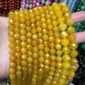 Facettierte gelbe Naturachat-Perlenstränge für DIY-Schmuckherstellung und Kristalle - Natural Yellow Agate