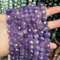 Facettierte lila Amethyst-Natursteinperlen für DIY-Schmuckherstellung und Handwerk - Natürlicher Amethyst