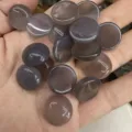 Natürliche graue Achat Chalcedon runde Cabochons für DIY Schmuck - 6mm / Grauer Achat