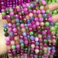 Natürliche facettierte Kristall- und Achatperlen in gemischten Farben für DIY-Schmuck - Mehrfarbig