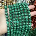 Facettierte grüne Malachitperlen aus Stein für DIY-Schmuckherstellung und Armbänder - Malachit-Stein