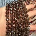 Braune facettierte Kristallperlen für DIY-Schmuck und Bastelprojekte - Natürlicher Rauchquarz