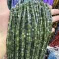 Premium green 3x3mm natural stone square cube spacer beads for DIY jewelry making - Natural Southern Jade