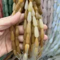 Perles gouttes de pierre naturelle jaune 8x20mm pour la fabrication de bijoux DIY - 8*20MM / Env. 20 Pièces/Fil / Jade Jaune Naturel