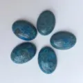 Cabochon en pierre bleue naturelle ovale bleu profond pour bagues DIY et bijoux - 6X8mm / Lot de 10 / Agate bleue