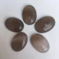 Cabochons ovales en agate naturelle marron pour accessoires de fabrication de bijoux DIY - 6X8mm / Lot de 10 / Agate Grise