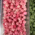Pink shell powder 3D rose flower beads with horizontal holes for DIY jewelry making - Approx 6mm (Min. Order 100 Pcs) / Pink