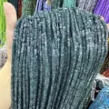 Strands of 3x3mm green natural stone square beads for DIY necklace and bracelet crafting - Green Spotted Stone