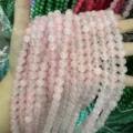 Natural 8mm pink strawberry quartz round beads strand for DIY jewelry making and crafts - 8mm (Approx. 47 Beads Per Strand) / Pink