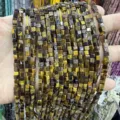 3mm natural tiger eye stone square cube loose beads for DIY bracelet jewelry making - Natural Tiger Eye