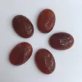 Cinq cabochons ovales en agate rouge pour création de bijoux DIY - 4*6mm / Lot de 10 / Agate rouge