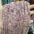 Pink 3mm natural stone square cube beads for DIY jewelry making and bracelet supplies - Natural Rhodonite