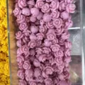 Small pink shell powder rose flower beads with cross holes for DIY jewelry making crafts - 50 Pieces/Pack (10mm) / Pink and Yellow Mixed (2025-7)