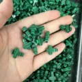 Macro view of 12x16mm green malachite style cross beads for DIY jewelry making. - Approx 12*16mm / 1 Bead / Malachite-toned Stone