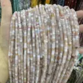 3x3mm natural stone square cube beads for handmade DIY jewelry crafting in mixed colors - Natural Pink Aventurine