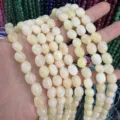 Natürliche blassgelbe ovale Stein-Achat-Perlen für DIY-Schmuckherstellung und Bastelarbeiten - Ca. 6*9mm (Ca. 38cm Strang) / Gelbe Jade