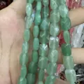 Natural faceted green aventurine stone beads for DIY jewelry making and beadwork - 8x12mm (Approx 18 Pieces/Strand) / Green Aventurine