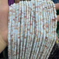 Natural light blue cuboid stone beads 3x3mm for DIY jewelry making - Light Shoushan Stone