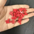 Red stone cross loose beads 12x16mm with vertical hole for DIY jewelry making accessories - 1 Bead / Red Turquoise