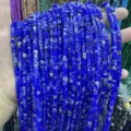 Strands of 3x3mm natural blue stone square beads for DIY jewelry making, loose cubic stones - Royal Blue Imperial Stone