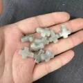 Natural grey speckled stone cross beads 12x16mm for DIY jewelry making and bracelets - 1 Bead / Labradorite