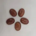 Cinq cabochons ovales en pierre de soleil brune avec des reflets dorés pour la bijouterie - 6*8mm / Lot de 10 / Grès Doré