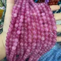 High-quality 8mm pink strawberry crystal round beads for DIY jewelry making and crafts - 8mm (Approx. 47 Beads Per Strand) / Pink Purple