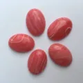Lot de 5 cabochons en pierre rose ovale avec motifs de tourbillon blanc pour bijoux DIY - 6X8mm / Lot de 10 / Turquoise Rhodochrosite